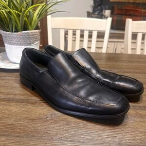 Calibrate Black Leather Slip On Loafers Dress Shoes Business Casual Mens Size 10